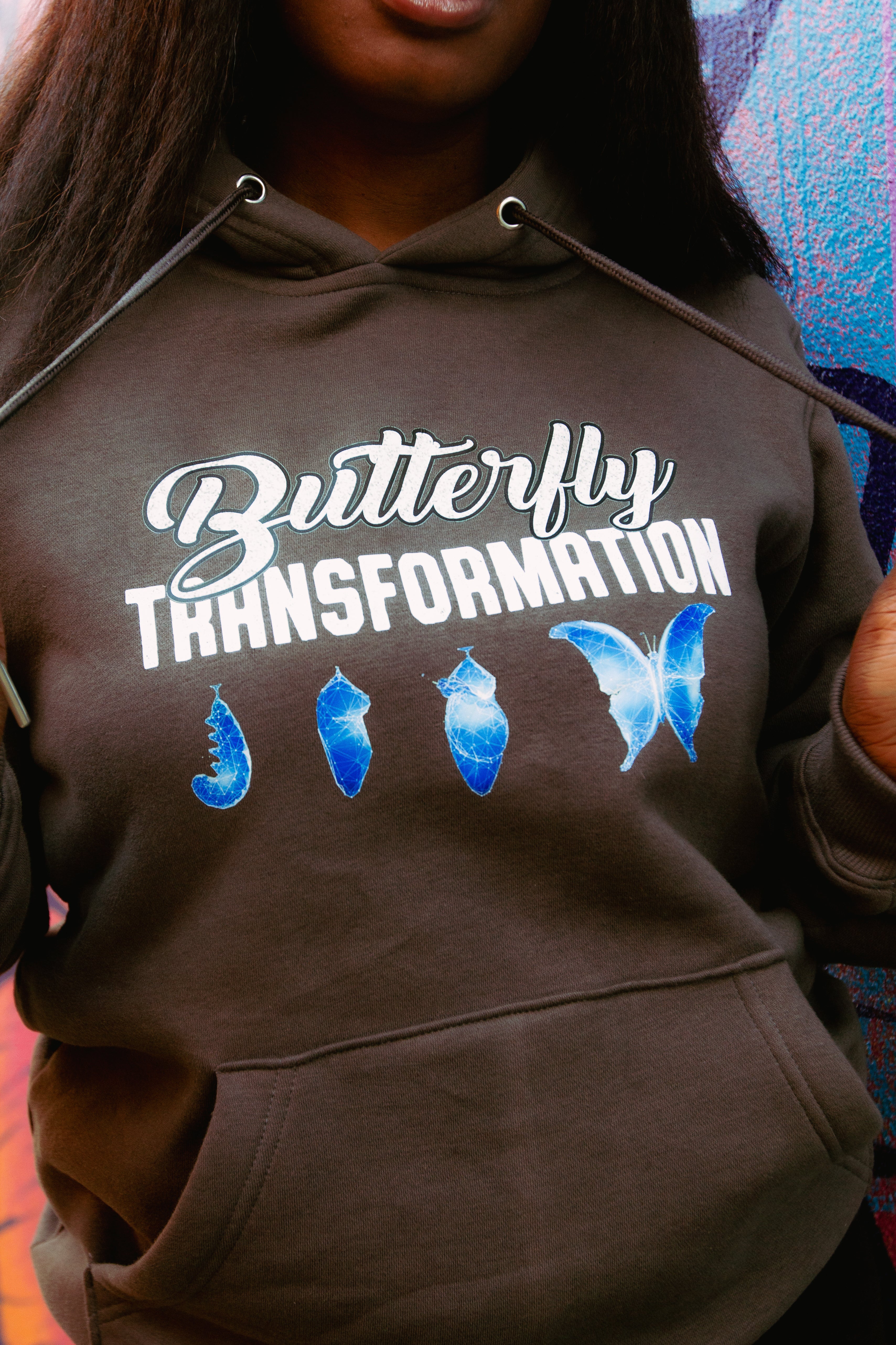 Printed Butterfly Transformation Hoodie